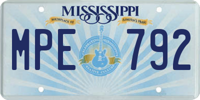 MS license plate MPE792