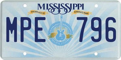 MS license plate MPE796