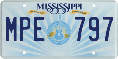 MS license plate MPE797