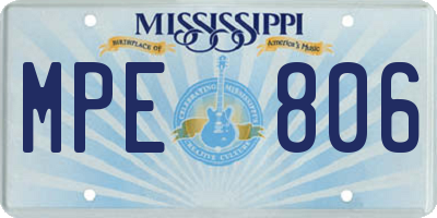 MS license plate MPE806