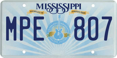 MS license plate MPE807