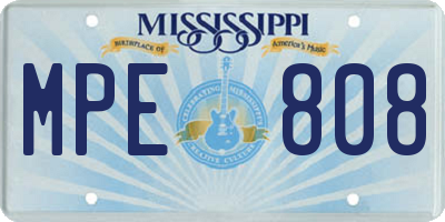 MS license plate MPE808