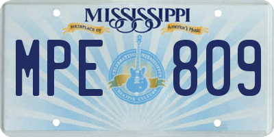 MS license plate MPE809