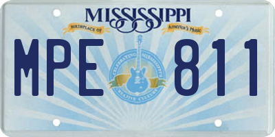 MS license plate MPE811