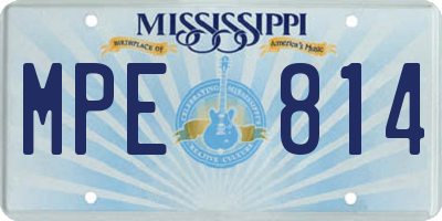 MS license plate MPE814