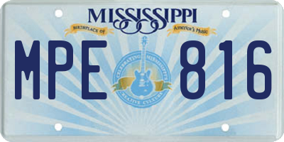 MS license plate MPE816