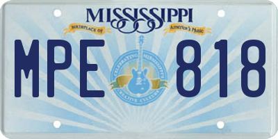 MS license plate MPE818