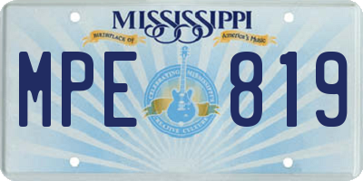 MS license plate MPE819