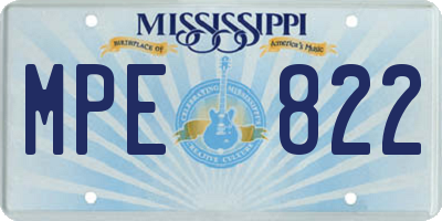 MS license plate MPE822