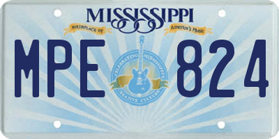 MS license plate MPE824