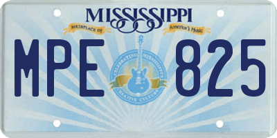 MS license plate MPE825