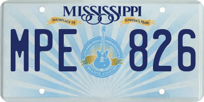 MS license plate MPE826