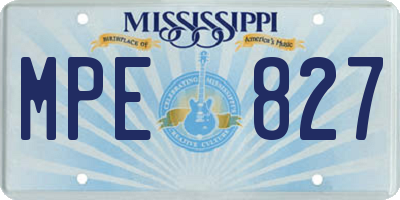 MS license plate MPE827
