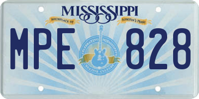 MS license plate MPE828