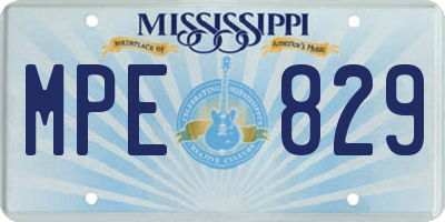 MS license plate MPE829