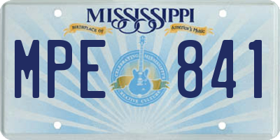 MS license plate MPE841