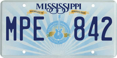 MS license plate MPE842