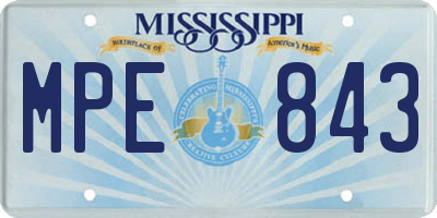 MS license plate MPE843