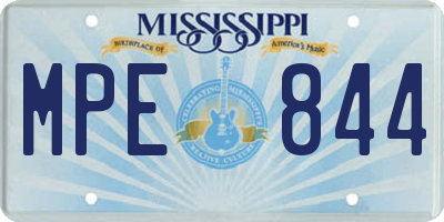 MS license plate MPE844