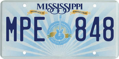 MS license plate MPE848