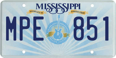 MS license plate MPE851