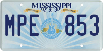 MS license plate MPE853