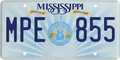 MS license plate MPE855