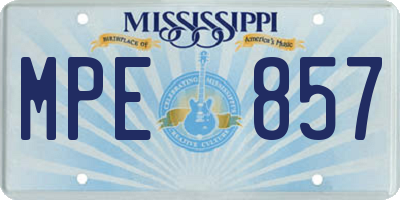 MS license plate MPE857
