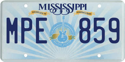 MS license plate MPE859