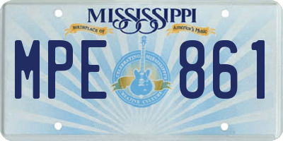 MS license plate MPE861