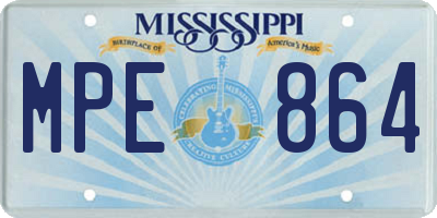MS license plate MPE864
