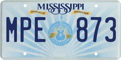 MS license plate MPE873