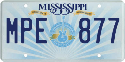 MS license plate MPE877
