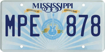 MS license plate MPE878