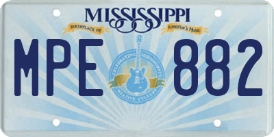 MS license plate MPE882
