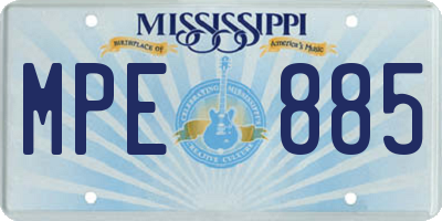 MS license plate MPE885