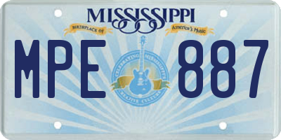 MS license plate MPE887