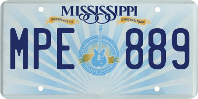 MS license plate MPE889