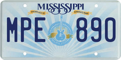 MS license plate MPE890