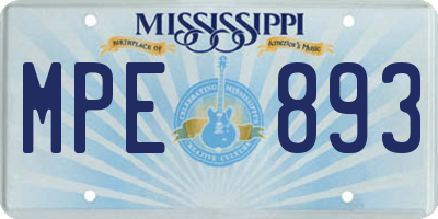 MS license plate MPE893