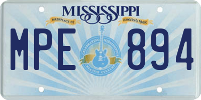 MS license plate MPE894