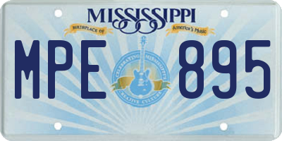 MS license plate MPE895