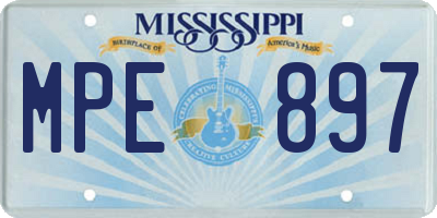 MS license plate MPE897
