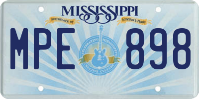 MS license plate MPE898