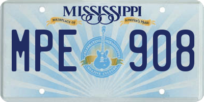 MS license plate MPE908