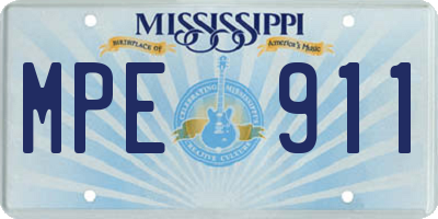 MS license plate MPE911