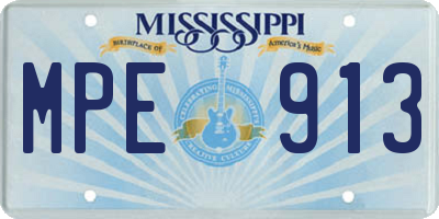 MS license plate MPE913