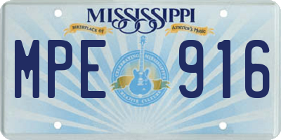 MS license plate MPE916