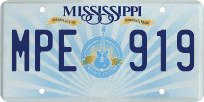 MS license plate MPE919