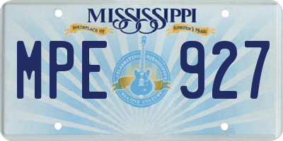 MS license plate MPE927